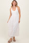 Ivory Textured Smocked Bodice Sleeveless Maxi Dress