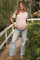 Light Blue Acid Wash Open Knee Wide Leg Maternity Jeans