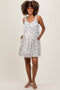 Blue Floral Plisse Texture Maternity Mini Dress