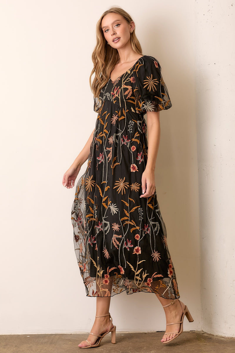 Light Olive Mesh Overlay Fitted Midi Dress main image 0