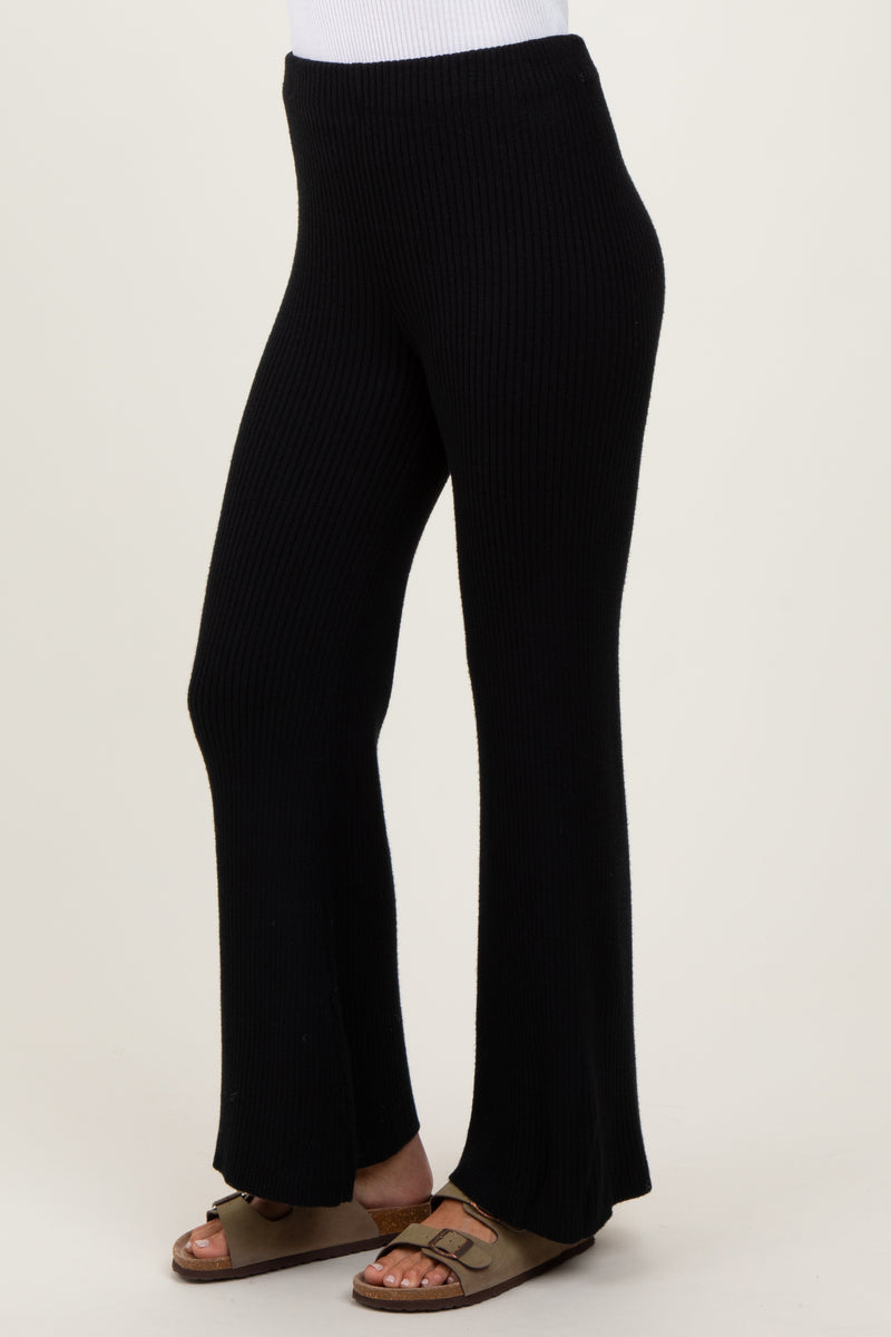 Crinkle Flare Pants Black