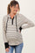 Black Cream Striped Maternity Hoodie