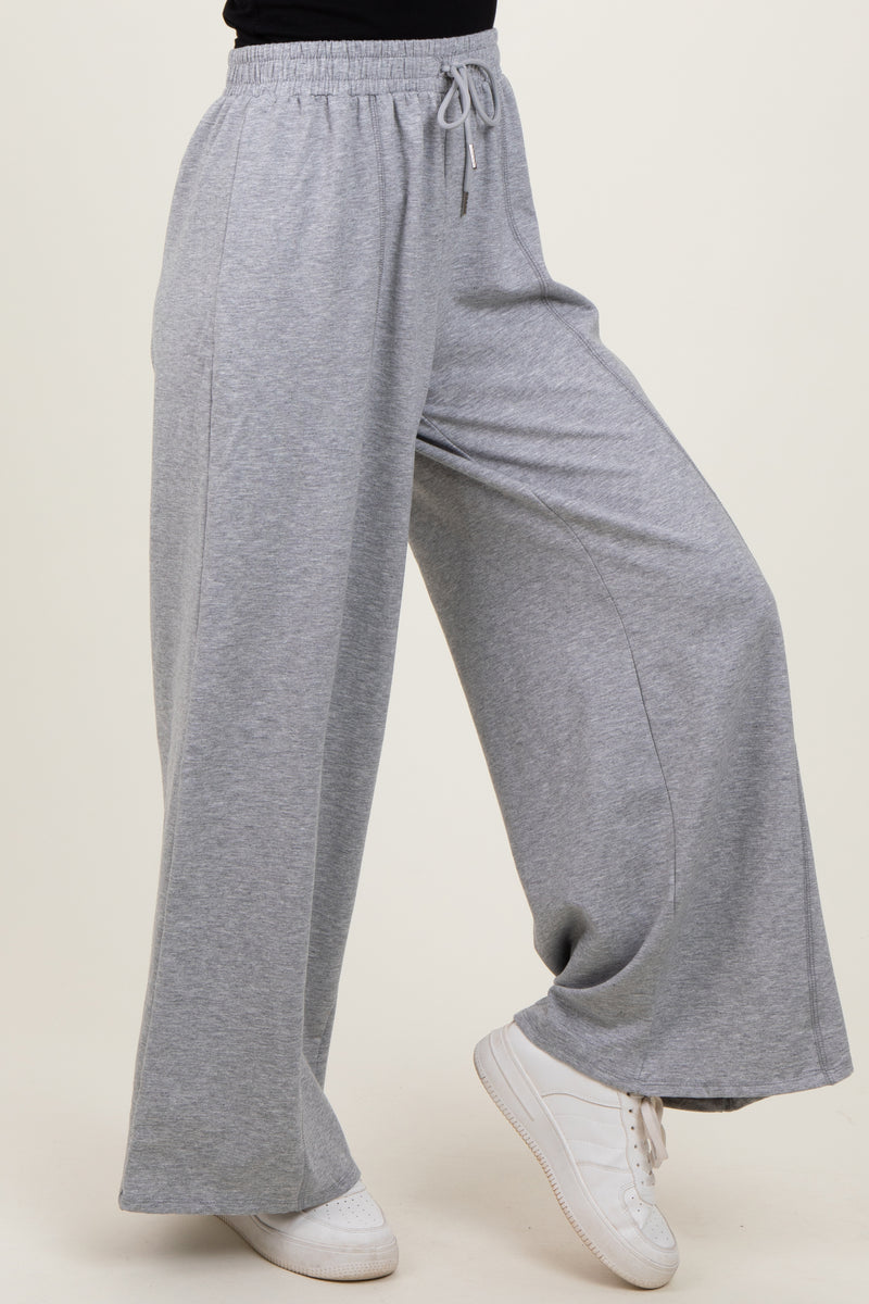 The Fatigue Sisters Wide Leg Pant - Heather Grey