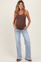 Light Blue Washed Wide Leg Maternity Jeans