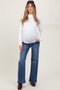 Navy Washed Wide Leg Maternity Jeans