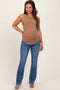 Blue Raw Hem Maternity Bootcut Jeans