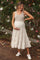 Ivory Striped Tiered Maternity Maxi Skirt