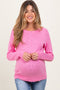 Pink Oversized Slub Knit Maternity Sweater