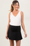 Black Back Pleat Maternity Skort