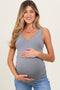 Heather Grey Sleeveless Fitted Maternity Tank Top