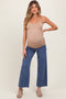 Blue Raw Hem Wide Leg Maternity Jeans