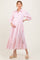 Pink Striped Collar Maternity Maxi Dress