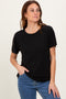 Black Basic Round Neck Short Sleeve T-Shirt