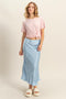 Light Pink Basic Round Neck Short Sleeve T-Shirt