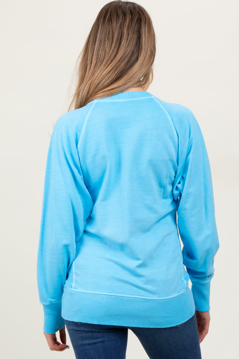 Blue Washed French Terry Top