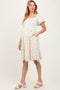 Cream Textured Knit Square Neck Maternity Midi Dress