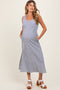 Navy Striped Sleeveless Cutout Side Slit Maternity Maxi Dress