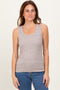 Mocha Melange Ribbed Fitted Tank Top