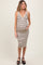 Cream Striped Sleeveless Fitted Maternity Midi Dress