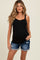 Navy Distressed Cuffed Raw Hem Maternity Denim Shorts