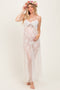 Cream Sheer Floral Lace Maternity Photoshoot Dress