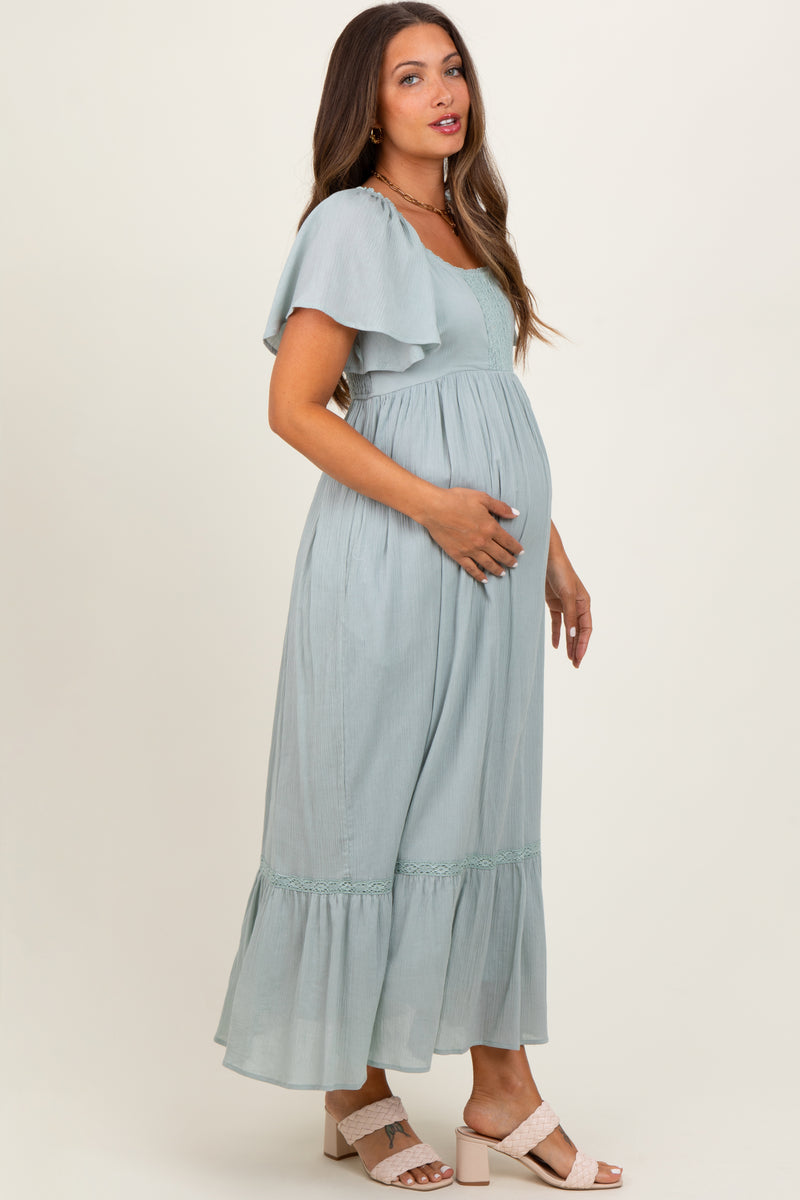 Maternity Photoshoot Seafoam Green Maternity Dress Baby Shower Blue Lace  Mesh Light Pink Lace Maternity Dress