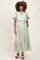 Green Floral Flutter Sleeve Waist Tie Maternity Maxi Dress