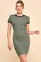 Olive/Black Color Blocked Mini Dress
