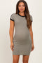 Olive/Black Color Blocked Maternity Mini Dress