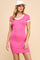 Pink/White Color Blocked Mini Dress