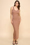 Taupe V-Neck Tank Maxi Dress