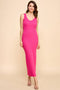 Fuchsia V-Neck Tank Maxi Dress