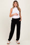 Black Drawstring Maternity Jogger Pants