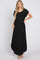 Black Round Hem Side Slit Maxi Dress