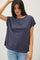 Charcoal Linen Blend Short Sleeve Tee