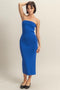Royal Blue Strapless Fitted Maxi Dress