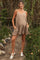 Brown Flowy Jacquard Ditsy Maternity Romper