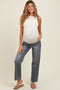 Charcoal Ankle Slim Wide Leg Maternity Jeans