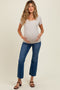Navy Raw Hem Kick Flare Maternity Jeans
