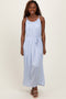 Light Blue Braided Neckline Maxi Dress