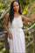 Cream Braided Neckline Maxi Dress