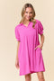 Fuchsia Textured Polo Dress