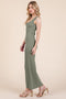Light Olive Ribbed Basic Maxi Dress