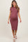 Burgundy Asymmetrical Ruched T-Shirt Maternity Dress