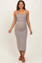 Aqua Chevron Knit Cutout Fitted Maternity Midi Dress