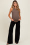 Black Super Wide Leg Maternity Jeans