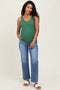 Blue Frayed Hem Ankle Straight Leg Maternity Jeans