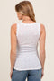 Ivory Ditzy Floral Ribbed Sleeveless Lace Trim Maternity Tank Top