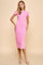 Pink Crew Neck Bubble Knit Ribbed Maternity Midi Dress