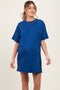 Light Navy Crewneck Short Sleeve Maternity T-Shirt Dress
